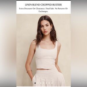 Banana Republic Cropped Linen Bustier Top. Size 6. Like-new.